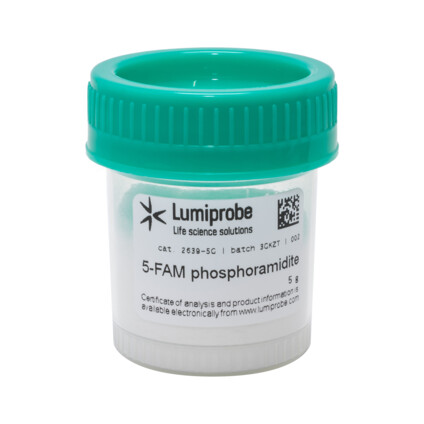 Fluorescein photphoramidites và chất hỗ trợ được sử dụng để biến đổi đầu 3'- và bên trong đầu 5' của oligonucleotide. 1 FAM Phosphoramidite 5 Isomer 2