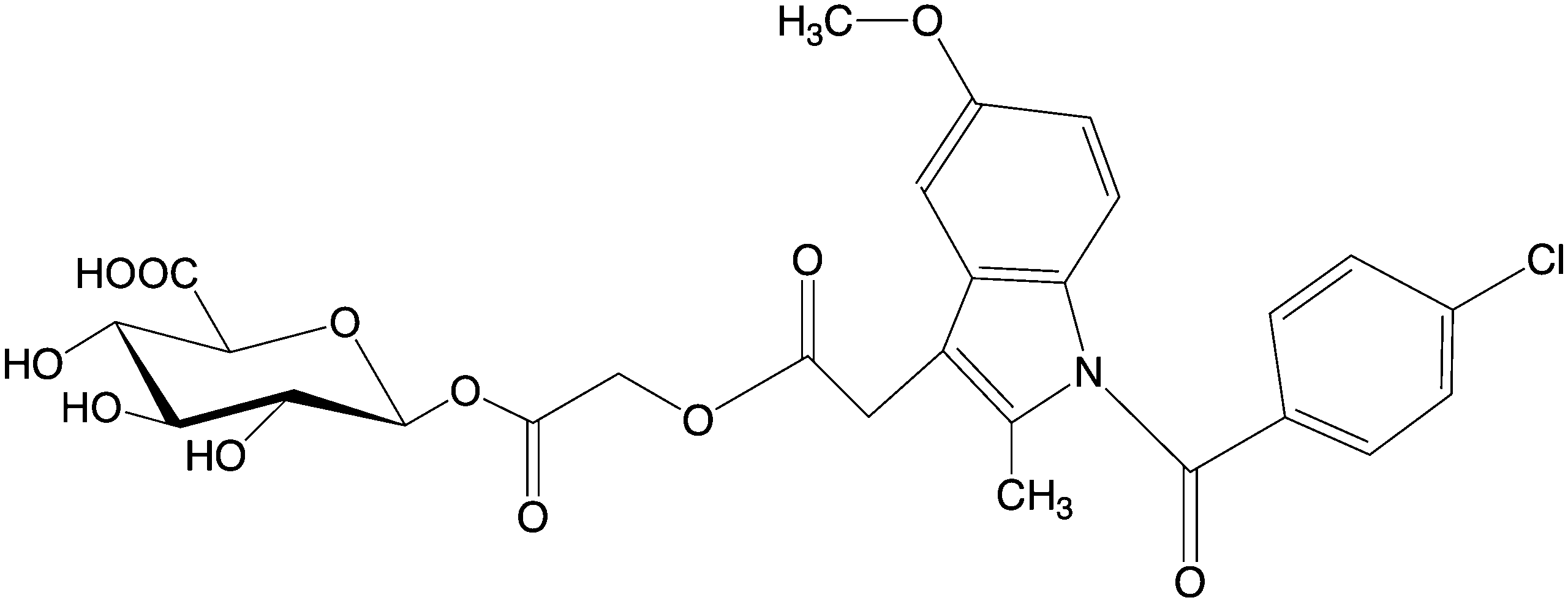 Acemetacin-acyl-β-D-glucuronide, BIOSYNTH (MA44742) 1 MA44742 structure scaled